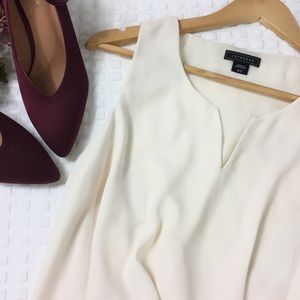 METAPHOR Off White Tiered Trapeze Sleeveless